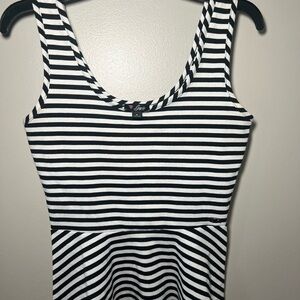 Guess Black and White Striped Tank Top